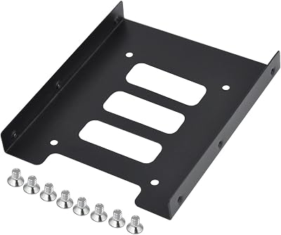 TRIXES Black Metal 2.5" SSD Laptop Drive & 3.5" HDD Mounting Bracket Internal