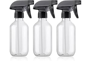 RivGld 3Pcs Plastic Spray Bottles (10 oz/300ml) – 360° Adjustable Nozzle, Leak-Proof, Upside Down Sprayer for Cleaning, Hair,
