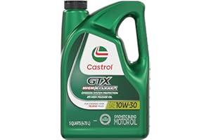 Castrol GTX High Mileage 10W-30 Synthetic Blend Motor Oil, 5 Quarts