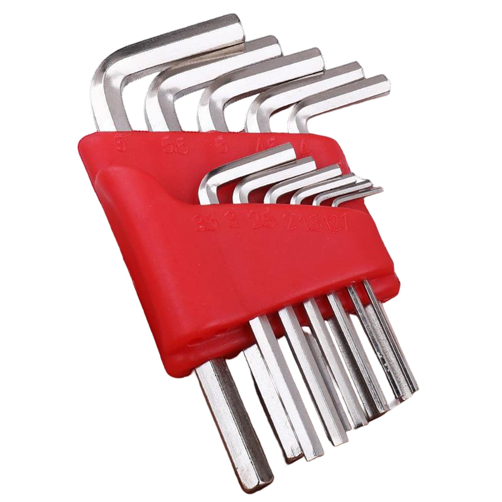 11pc Small Metric Hex Allen Key Wrench Tool Set. 1.27-6mm Long and Short Arm Sizes of Hard Alloy in a Compact Holder