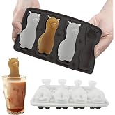 Daarcin 3D Alpaca Ice Cube Mold,4 Hole Fun Shapes Large Ice Cube Tray Black | Ice Cube Tray for Whiskey,Cocktail,Bourbon, Cute Novelty Animal Gifts for Women, BPA Free