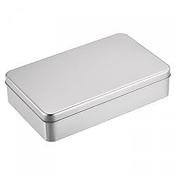 uxcell Metal Tin Box, 7.09" x 4.33" x