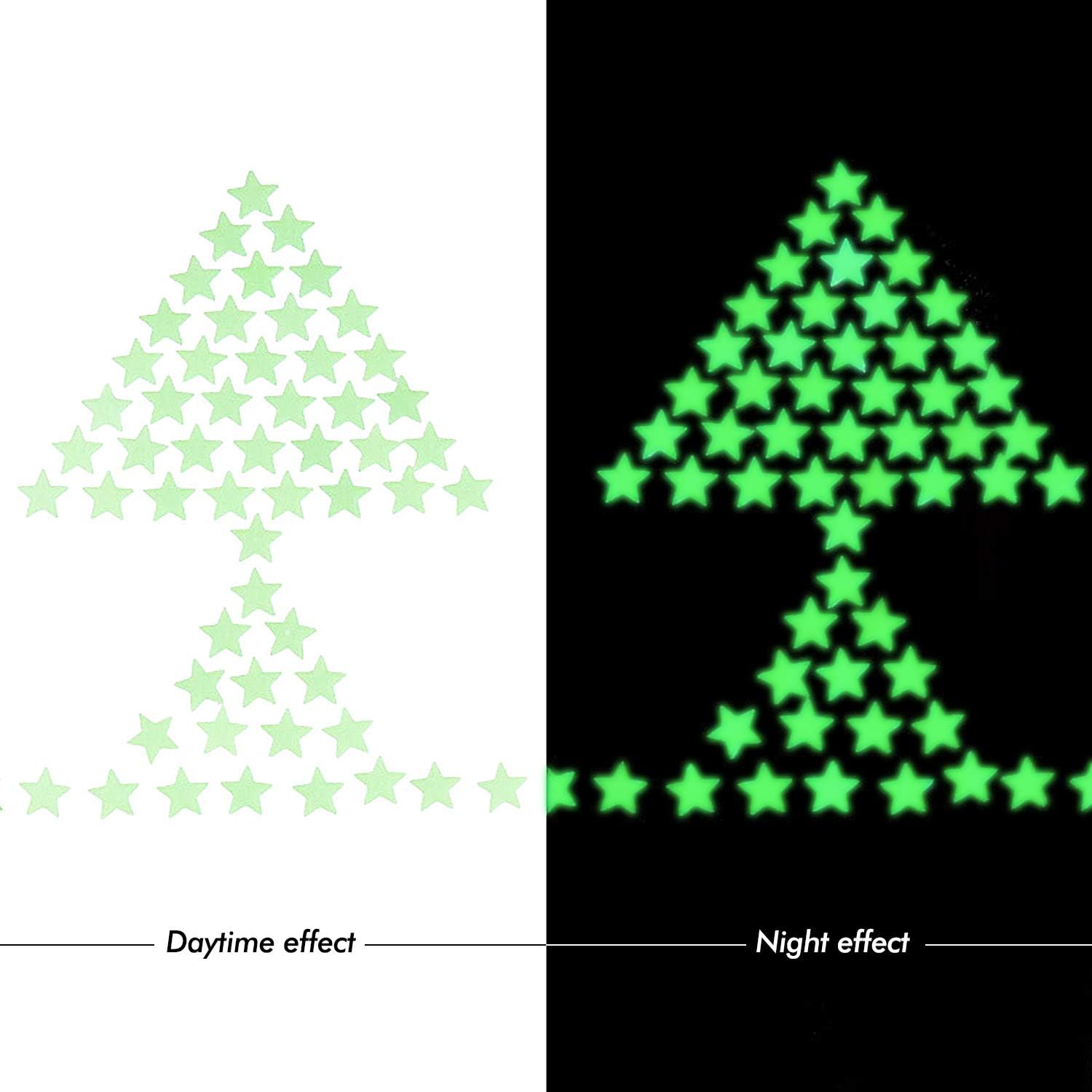 PATIKIL 84 Adesivi Murali A Forma Di Cuore Fluorescenti - Luminosi Al Buio, Arancioni, Per Camere E Feste - 3