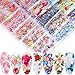 Macute Flowers Nail Transfer Foils Fresh Nails Supply Foil Decals 16 Designs Floral Nail Transfers Starry Sky Paper for Women Fingernails and Toenails Acrylic Decorations Manicure Tips Wraps Charms