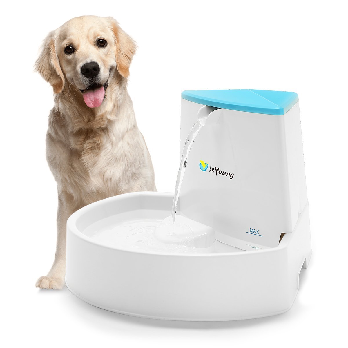 isYoung Pet Fountain for Cats and Dogs, Cat Fountain Automatic Water Dispenser, Healthy and Hygienic Dog Fountain