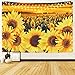 Krelymics Sunflower Tapestry Sunset Sunflower Field Tapestry Floral Plant Tapestry Yellow Flower Tapestry for Room