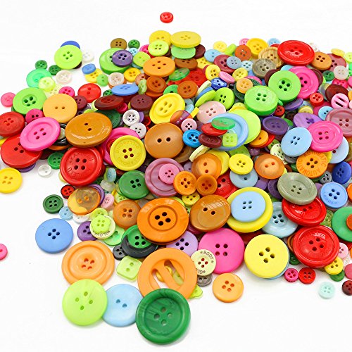 800 Pcs Assorted Sizes Resin Buttons ，Round Craft Buttons for Sewing DIY Crafts，Children's Manual Button Painting - Thumbnail 3