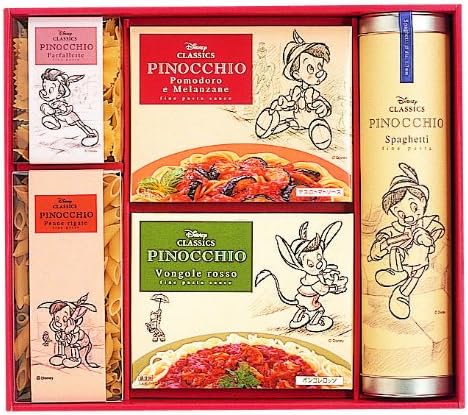 Amazon ディズニー ピノキオパスタギフト マカロニ2種類 パスタソース各140g 3袋入 スパゲッティ500g Disney ディズニー パスタ 通販