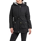 MEWOW Women's Winter Mid Length Thick Warm Faux Lamb Wool Lined Jacket Casual Coat