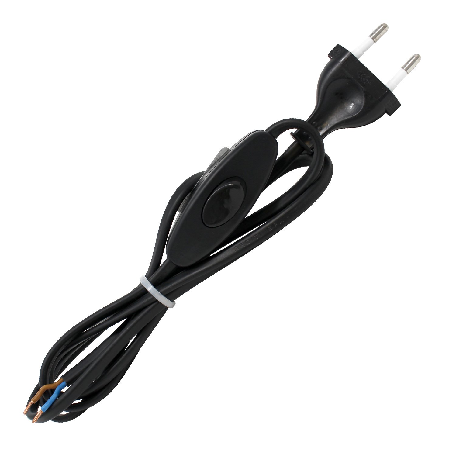 Lot De 2 Câbles D'alimentation Euro Avec Interrupteur - 3 M, 250 V, Pour Lampes Et Luminaires