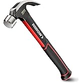 ARROW 16oz Claw Hammer with Shock-Absorbing Fiberglass Handle, Smooth Face and Forged Steel Head, Curved Claw Hammer for Carpentry and General Purpose