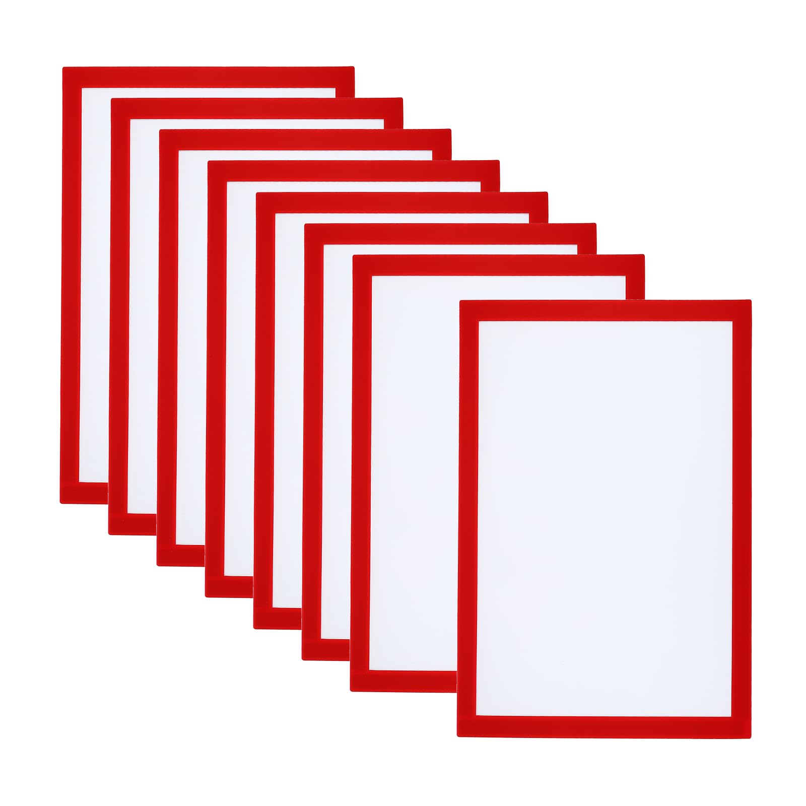 Photo 1 of PATIKIL Magnetic Sign Holder 8.5 x 11, 8 Pack A4 Magnetic Display Frame Self Adhesive Reusable Picture Photo Frame Double Sided for Refrigerator White Board Window Wall, Red