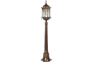 AFD Home Gothic Grassland Lamp, Outdoor Aluminum Gothic Floor Lamp, 47.25 Inches x 9 Inches, Antique Gold Hardwire