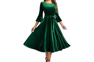 HomRain Women's Velvet Dress Long Sleeve Velvet Wedding Guest Dress Velvet Dresse for Women Cocktail Evening Party