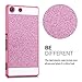 kwmobile Hard case Design glitter rectangle for Sony Xperia M5 in dark pink white