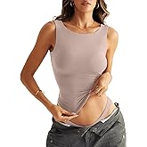 EasyGala Womens Double Lined Tank Tops Sleeveless Boat Neck Backless Tops Slim Fit Trendy Going Out Summer Outfits 2026
