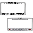 Amazon.com: Christian License Plate Frame Religious with God All Things