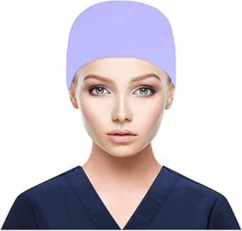 Gorro unisex con botones para salón de belleza, gorro de trabajo, chef,  enfermera, ligero, cómodo, con orejas de pie, color sólido, Azul /  Patchwork, talla única : Belleza y Cuidado Personal - Amazon.com