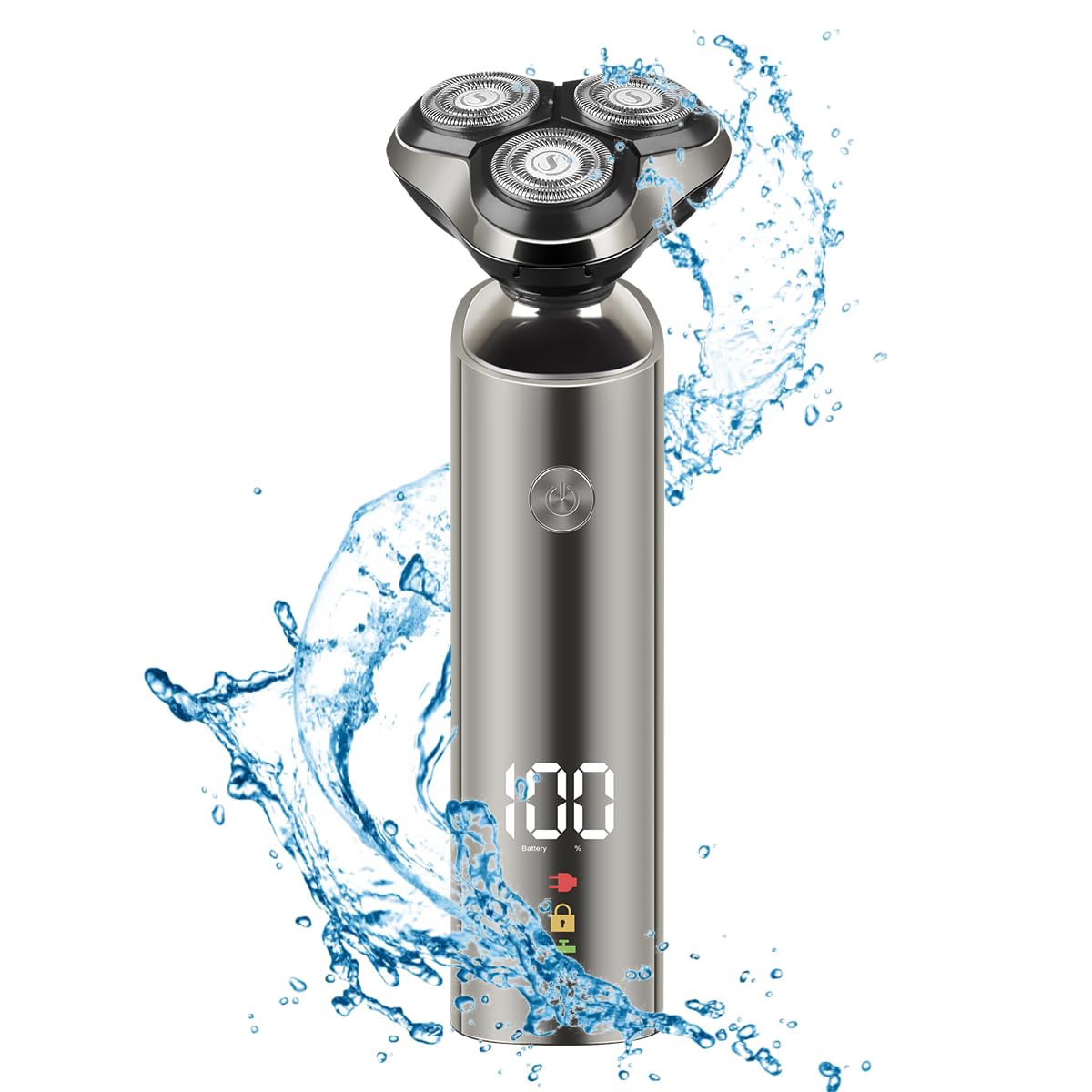 シェーバー ひげそり 電動シェーバー 【2025新進化】 髭剃り 電気シェーバー メンズ 360°回転式 高速回転モーター 深剃り USB充電式 急速充電 低騒音 IPX7防水 お風呂剃り可 乾湿両用 LEDディスプレイ付き 軽量 父の日 彼氏 プレゼント ロック機能 海外対応（ブラウン）商品画像