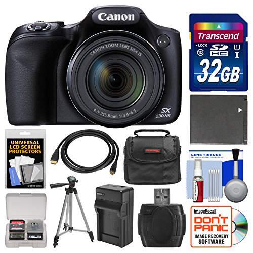 Canon-PowerShot-SX530-HS-Wi-Fi-Digital-Camera-with-32GB-Card-Case-Battery-Charger-Tripod-Kit