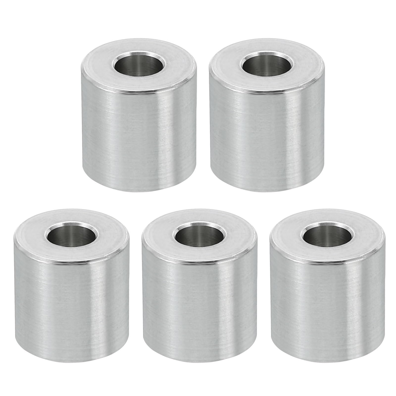 PATIKIL M6 Aluminum Spacers, 5Pcs Metal Spacer Aluminum 6.2mm ID x 15mm OD x 15mm L Aluminum Spacer Screw Standoff Round for 1/4" or M6 Screw Bolts