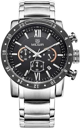 Wildfire Black & Silver Luxury Chronograph Watch for Men & Boys (MS3008G).