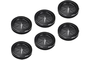 jeseny Pack-6 Rubber Grommet Kit, 1.3" Drill Hole Double-Sided Hole Plugs with Rice-Shaped Groove, Automobile Firewall Washers, Round Sealing Rings, Universal for Most Cars, Trucks and Vans (Black)
