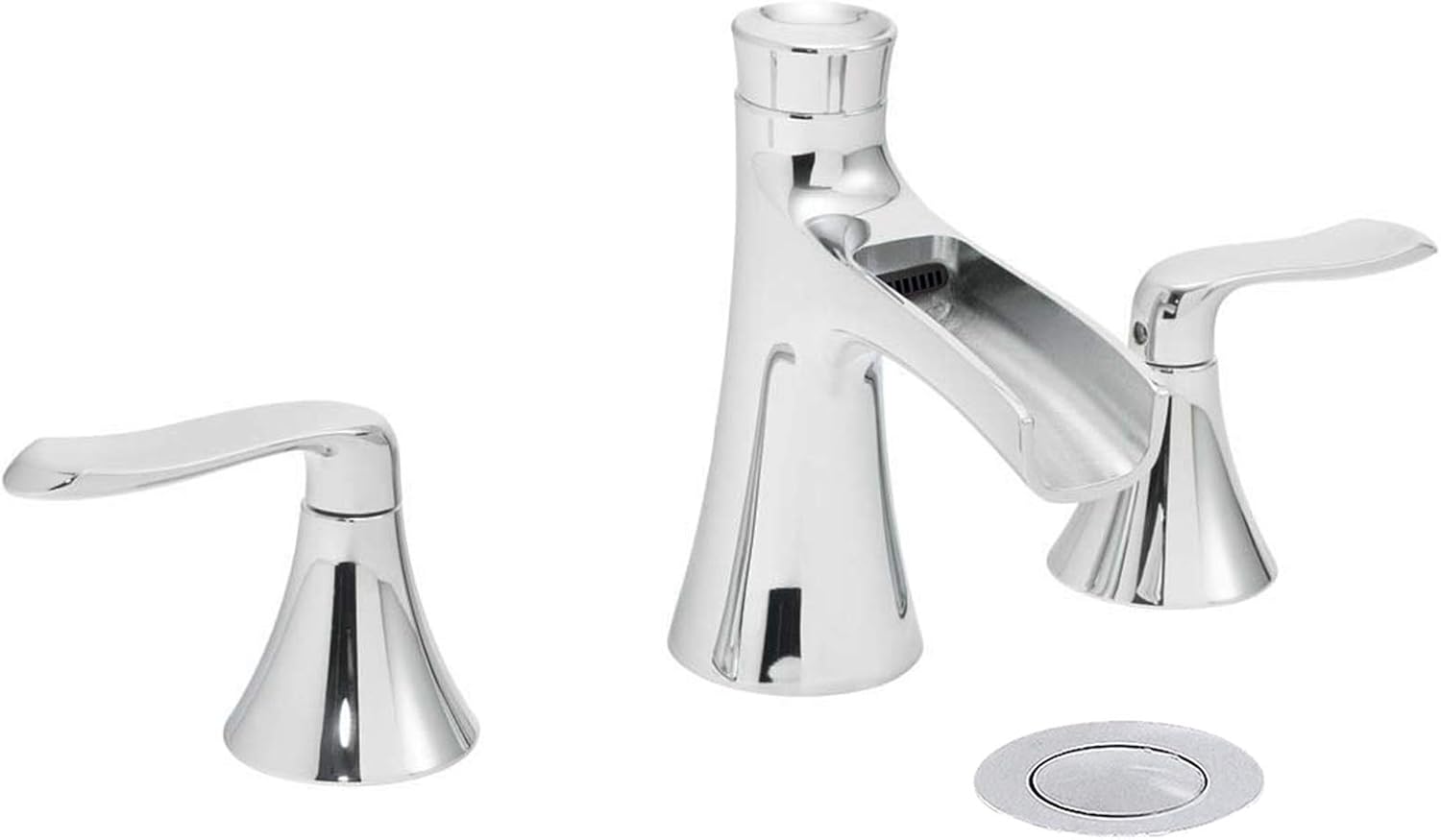 Wovier Chrome 8 16 Inch Widespread Waterfall Spout Bathroom Sink Wovier Chrome 8 16 Inch Widespread Waterfall Spout Bathroom Sink