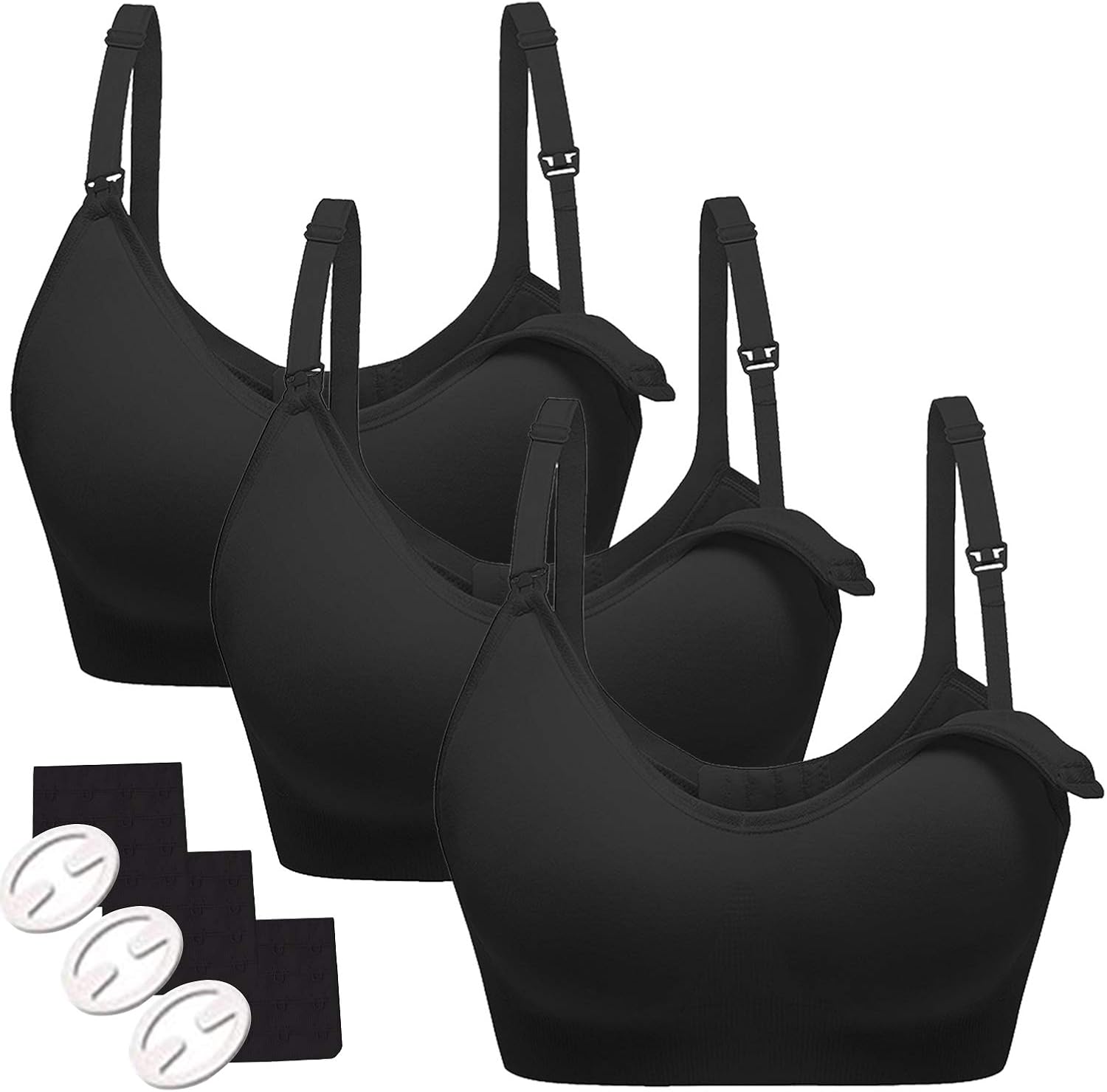 YFTMaternity 3PACK Full Bust Seamless Nursing Maternity Bras Bralette