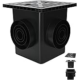 Dooeant Upgrade 12 in Catch Basin Drainage Kit with Debris Basket Strainer | Fit for 4 Size(2",3",4-3/8",6-3/8") Pipes, for Garden, Yard, Lawns, Outdoor (1 Pack)