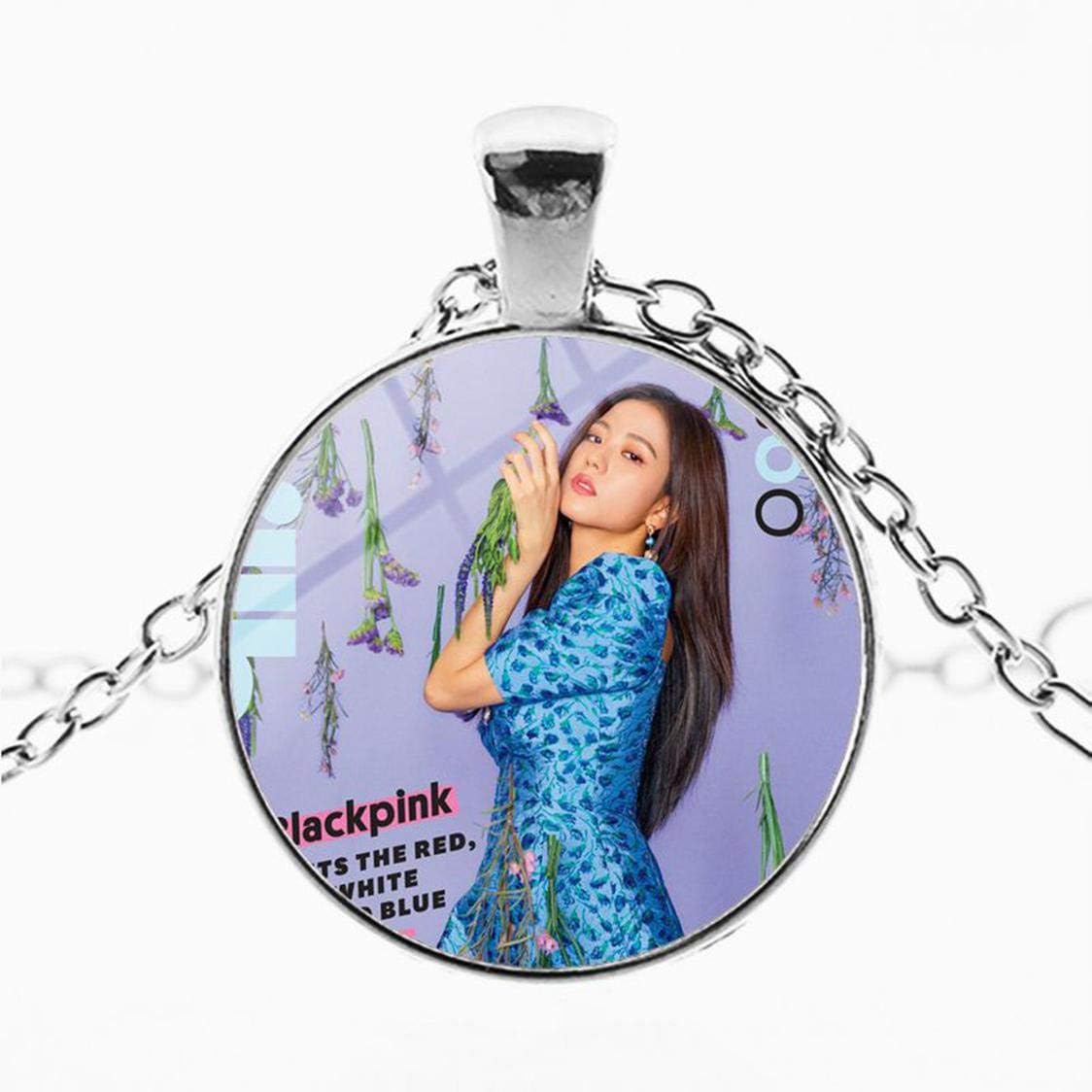 Durable Kpop Blackpink Simple Time Gemstone Necklace Super Cute HD Picture Printing Pendant Necklace Boys Girls Hot Gifts for Fans for Women & Girls