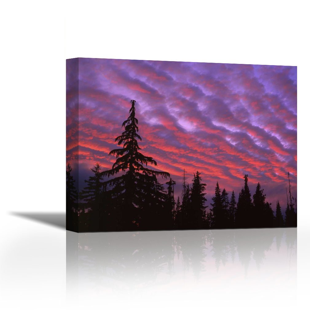 Karmakara Or Three Sisters Sunset Clouds Over Forest Canvas Astronomy Space Art Wall Painting For Office Hotels Drawing Room Ready To Hang Print 14 X 11 Inch Amazon In Home Kitchen