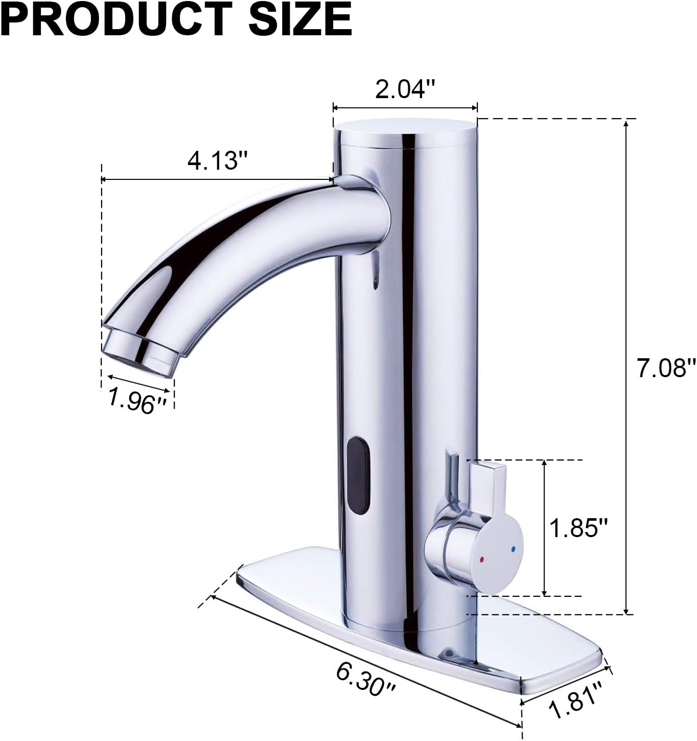 Bathroom Sink Faucets Touchless Sensor Faucet Automatic Smart Single Hole Brass Faucet, Motion Activated Hands-Free Vessel Sink Tap, Easy Installation, Chrome Finish - - 