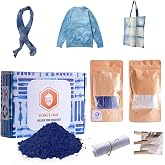 Honey Oak Indigo Tie Fabric Dye Kit - Natural Shibori Powder Sachet DIY | Permanent Easy Use Cotton Wool Silk Textile Paint, Dyeing Shirt Clothes Dress Summer Crafts Group Activity