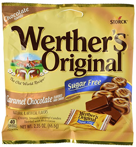 Werther's Original Caramel Chocolate Sugar Free Hard Candies 2.35 oz