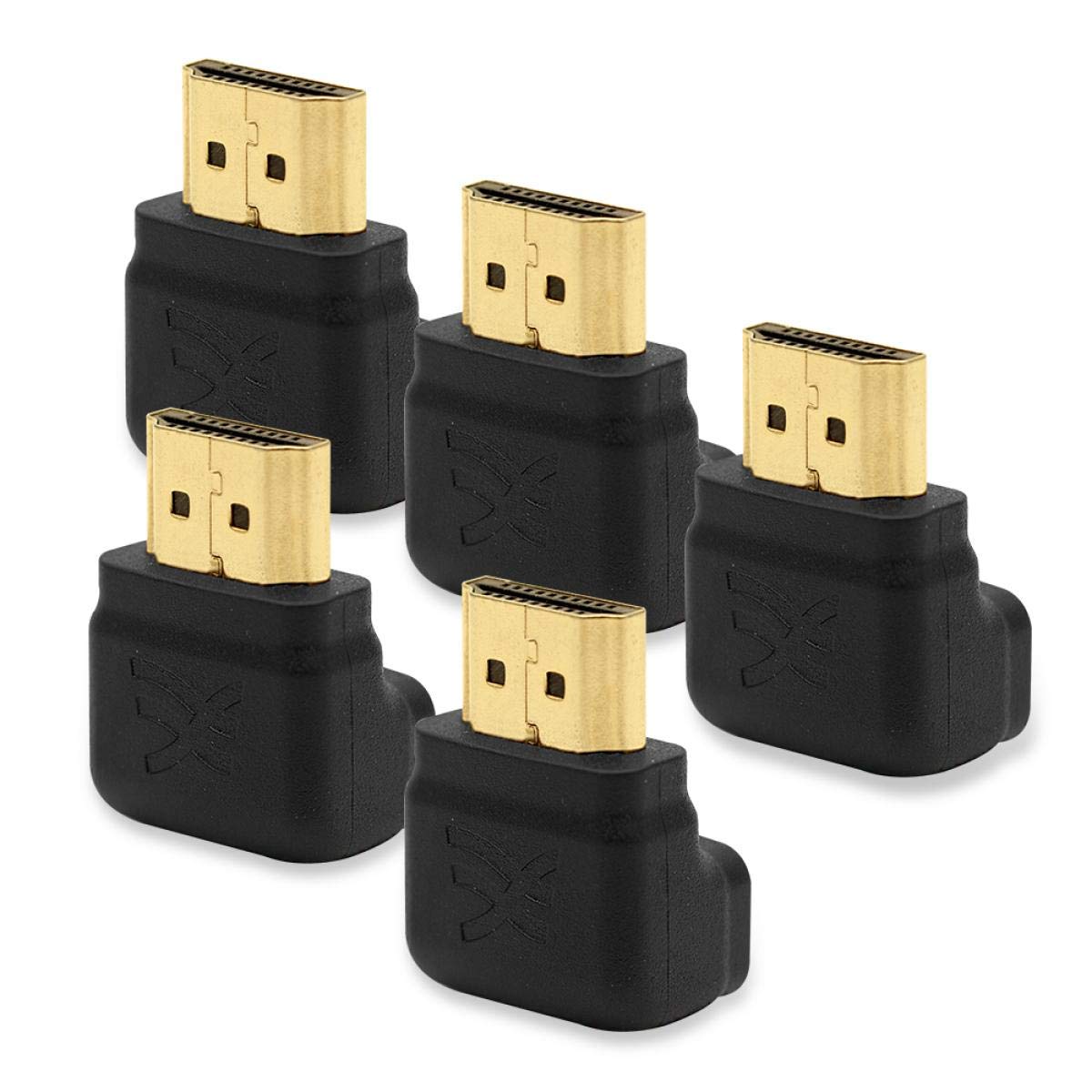 Cablesson Right-Angle 5 x 270 Degree HDMI Adapter (24K Gold Plated v1.3 & v1.4 & 2.0 supported 1080p Full HD) - High Speed - 2160p, 4k2k - 3D Enabled Blu-ray SkyHD VirginHD Blu-ray LED LCD HDtv