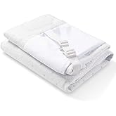 Ferlizer 2 Inch Twin Mattress Topper Protector Cover, Oeko-Tex Certified, Bamboo Zippered Cover for Mattress Topper, Adjustable Straps & Anti-Slip Silicone Bottom, Removable & Washable - Cover Only