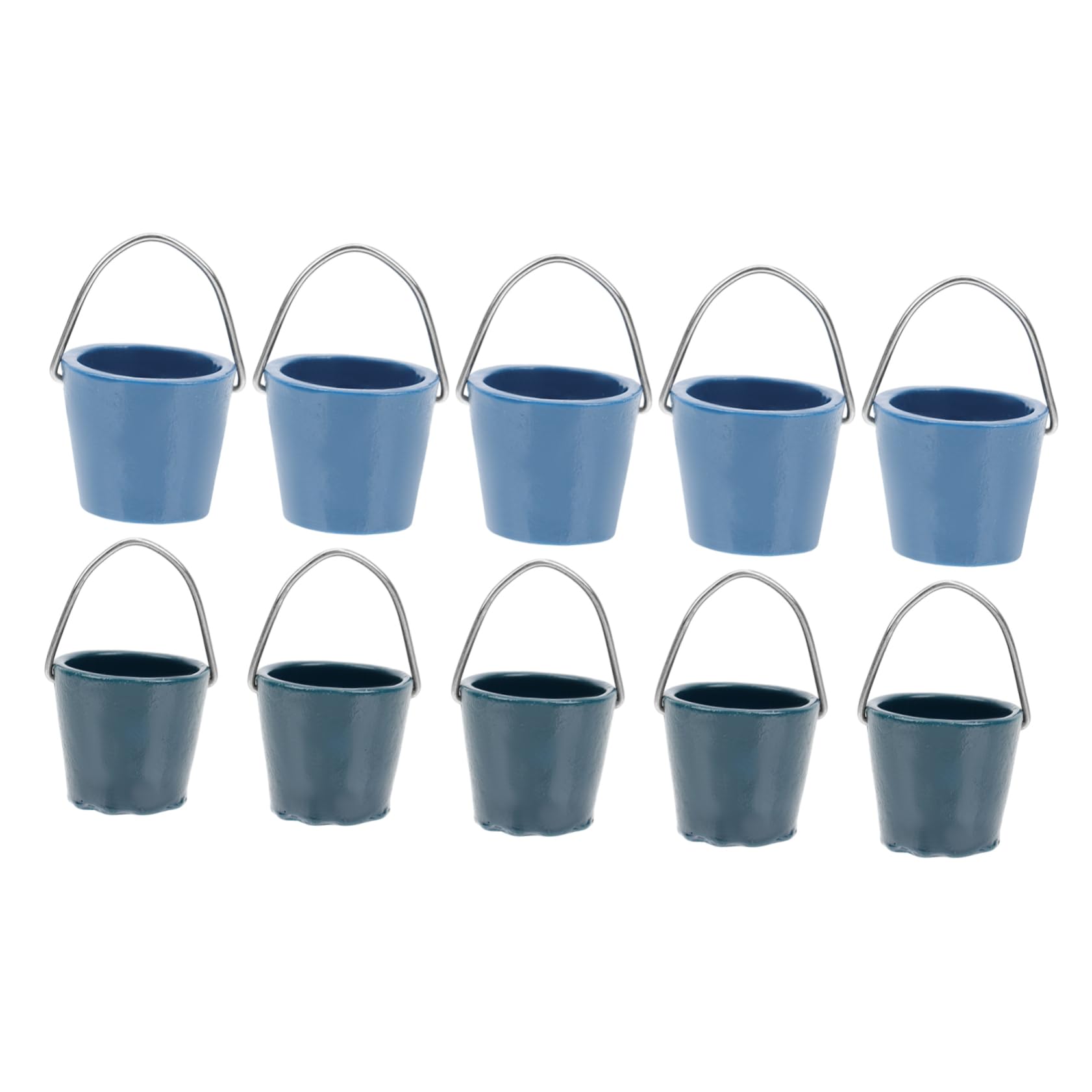 Photo 1 of TOYANDONA 10pcs Micro Landscape Bucket Mini Bucket Models Miniature Beach Buckets Food Containers Kids Toys Metal Pails Desk Topper Photography Prop Desktop Decor Juicy
