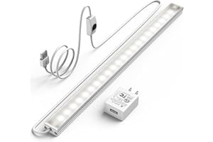 ASOKO Under Cabinet Led Lighting, 12 Inch Led Light Strip Bar, Daylight White 5000K Dimmable Plug in USB lumière d'armoire, S