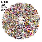 BeYumi 58 Different Sheets Kids Stickers (1500+count), 3D Puffy Stickers, Craft Scrapbooking for Kids, Including Animals, Cars, Trucks, Airplane, Food, Letters, Flowers, Pets and Tons More!