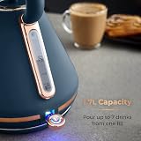 Tower Cavaletto Pyramid Kettle 1.7L 3000W Midnight Blue Rose Gold view 5