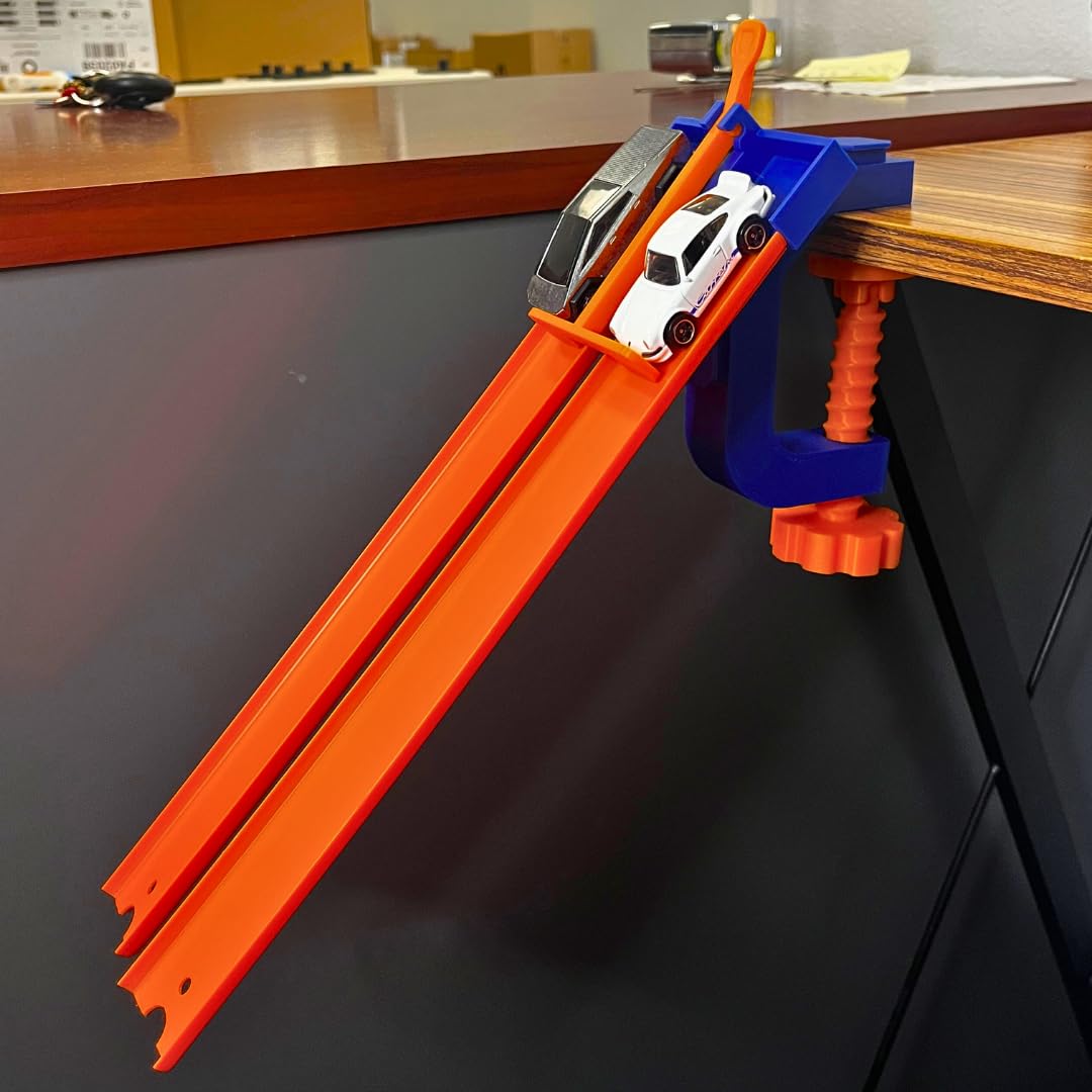 Starting Gate Compatible with Hot Wheels Racetracks | 2-Lane Starting Gate & Clamp for Toy Racetracks | Create Epic Racetracks | Made in USA (Starting Gate + Clamp Combo)