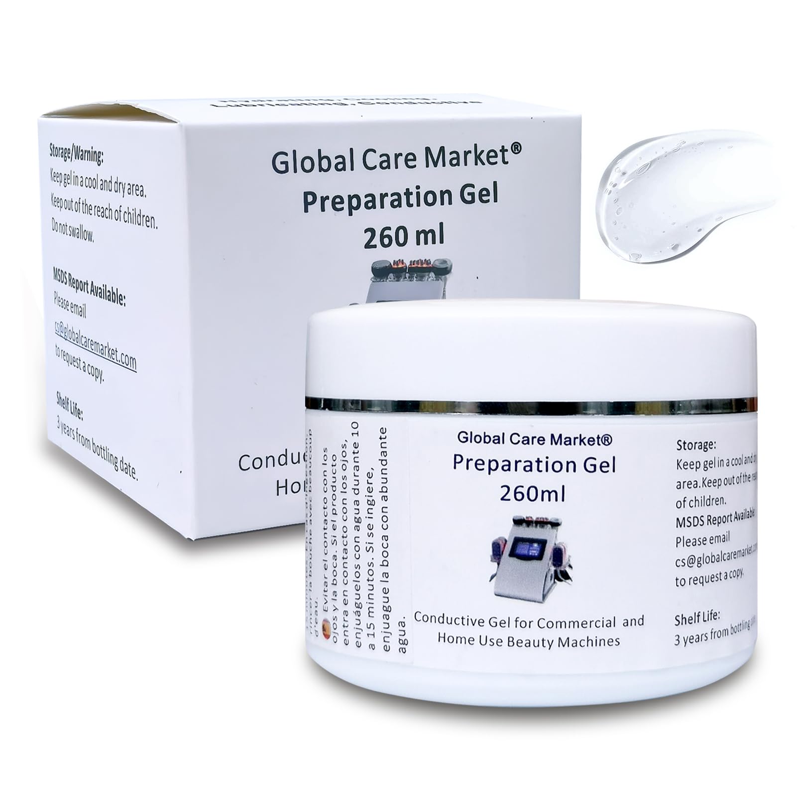 RF Conductive Gel for Face Microcurrent Devices, Radio Frequency Gel for Body Cavitation Machines, Skin Cooling Cream for IPL Hair Removal Device