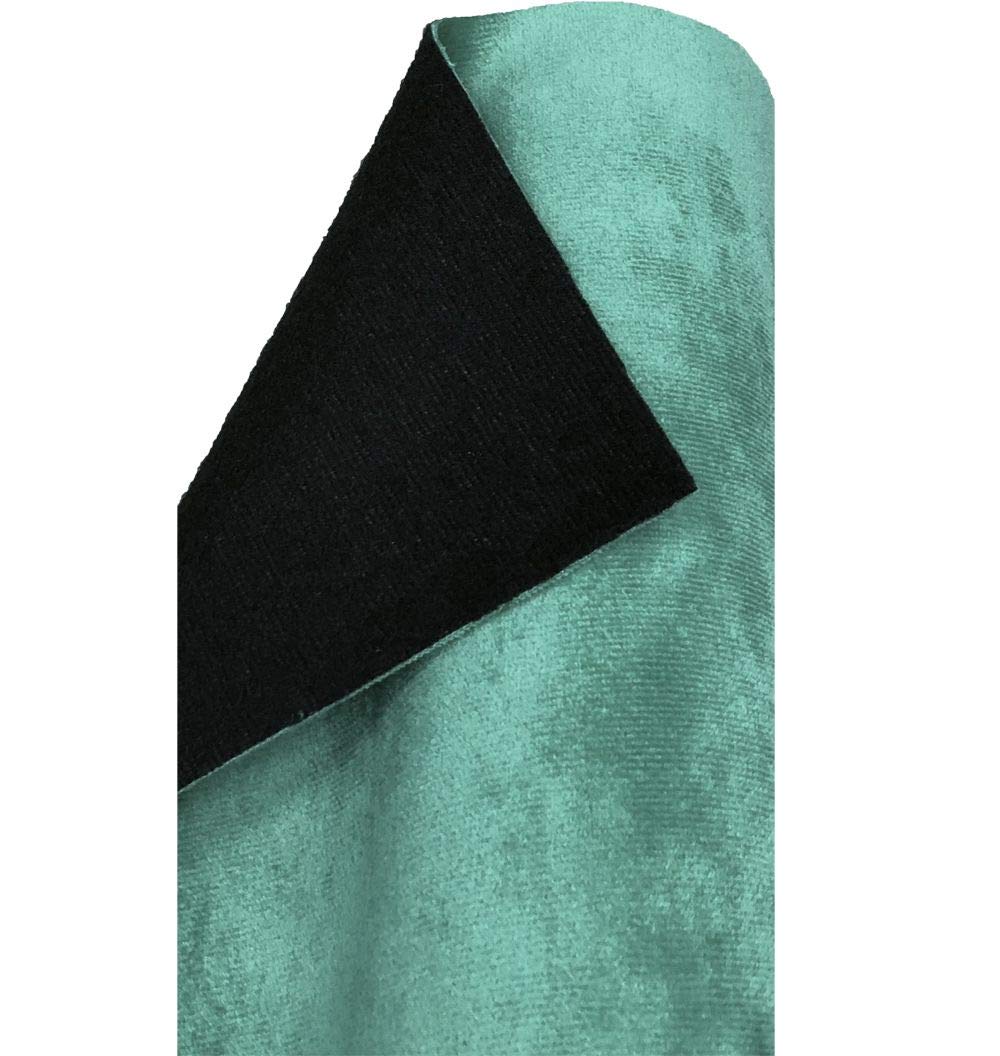 A-Express Plain Soft Plush Velvet Fabric Upholstery Dressmaking Curtain Blind Cushion Velour Material - Turquoise Half Metre 50cm x 145cm