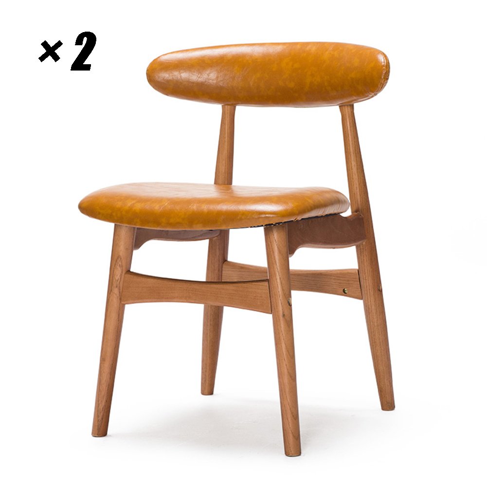 Amazoncom Solid Wood Kitchen Chairs Comfy Cushioned PU Seat