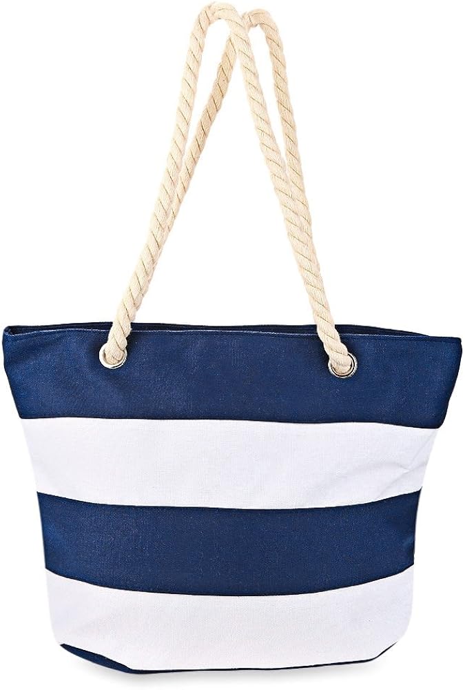 Beach canvas bag,Large Capacity Casual Stripe Canvas