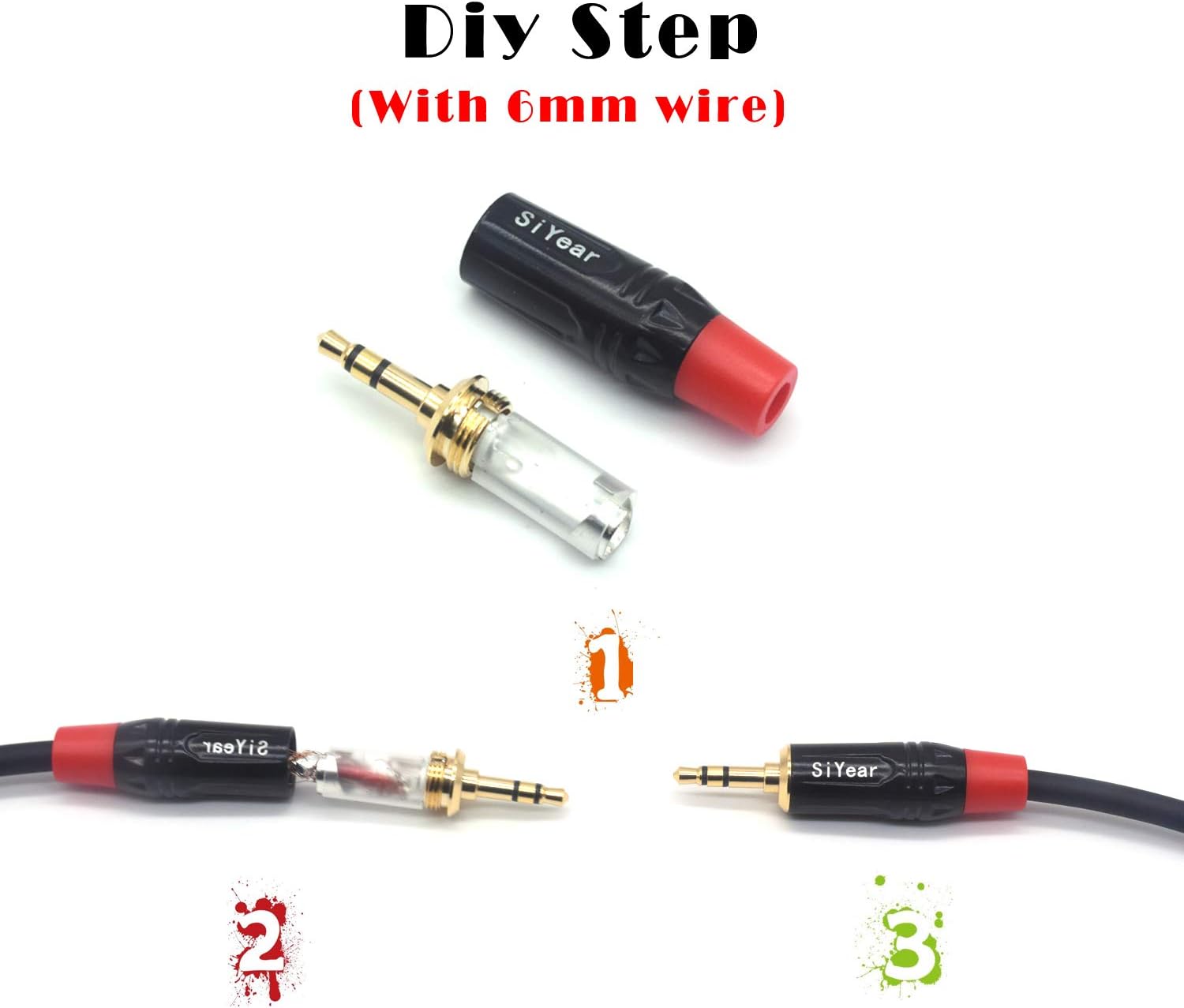 SiYear 3-Pole 3.5mm Stereo Headphone Jack Male Plug Repair Replacement Solder Adapter - Image 4