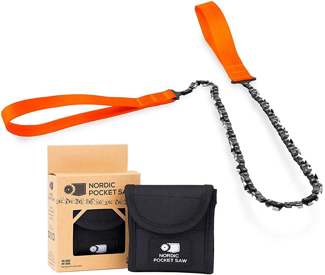 Nordic Pocket Saw for Camping, 65 cm Pocket Chainsaw with 33 Bi-Directional Teeth