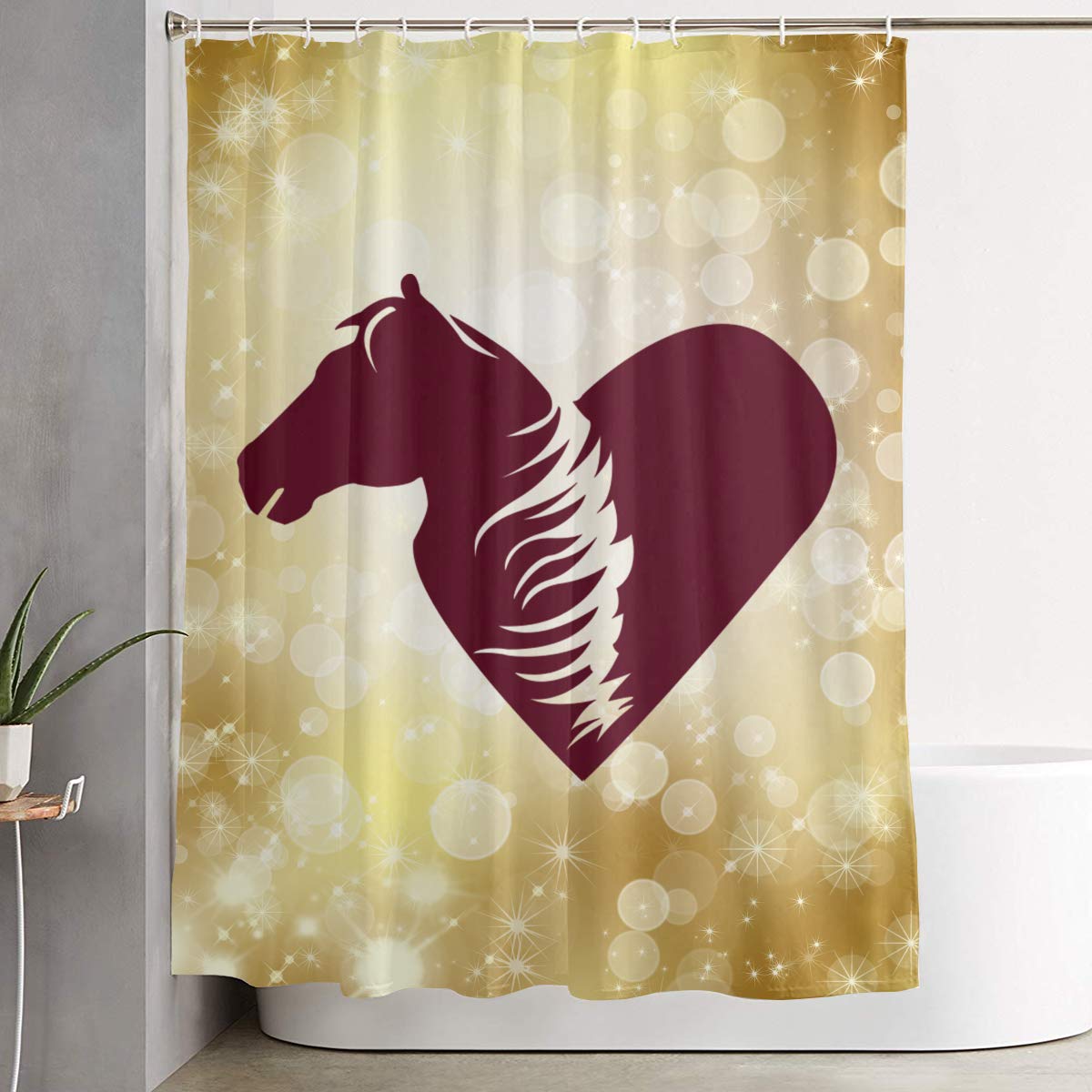 Amazon Com Arsmt Horse Lovers Custom Shower Curtain With Hooks
