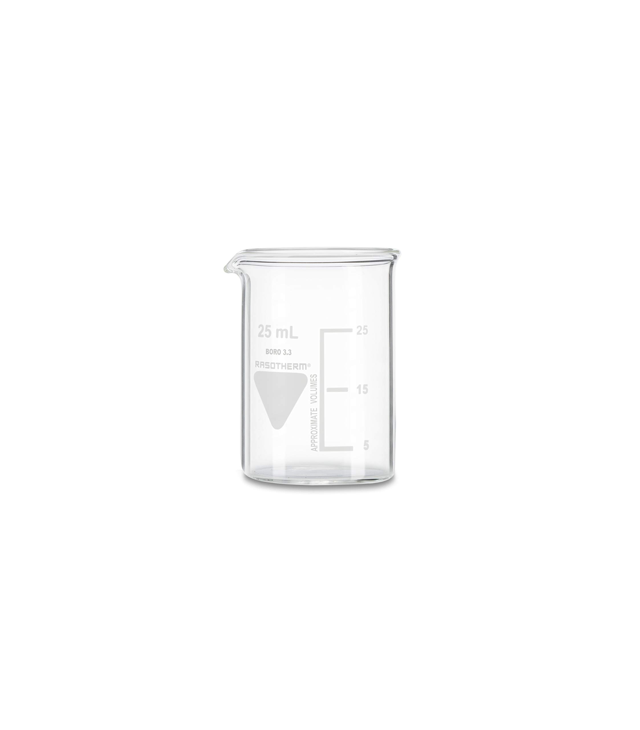 RASOTHERM Beaker Glass Low Shape with Spout (Boro 3.3) 25 ml